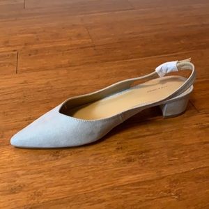 NWT PALE BLUE SUEDE HEELS